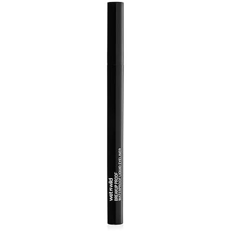 wet n wild Mega Last Breakup Proof Liquid Eyeliner - Ultra-Fine Brush, Waterproof, 16-Hour Long-Lasting Wear- Cruelty-Free & Vegan - Black