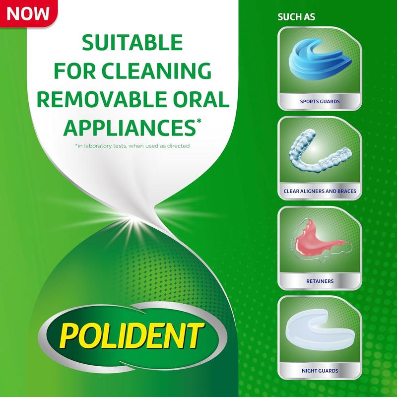 Polident 3 Minute Denture Cleanser Tablets (120 Count) – Quick & Effective Cleaning for Dentures!