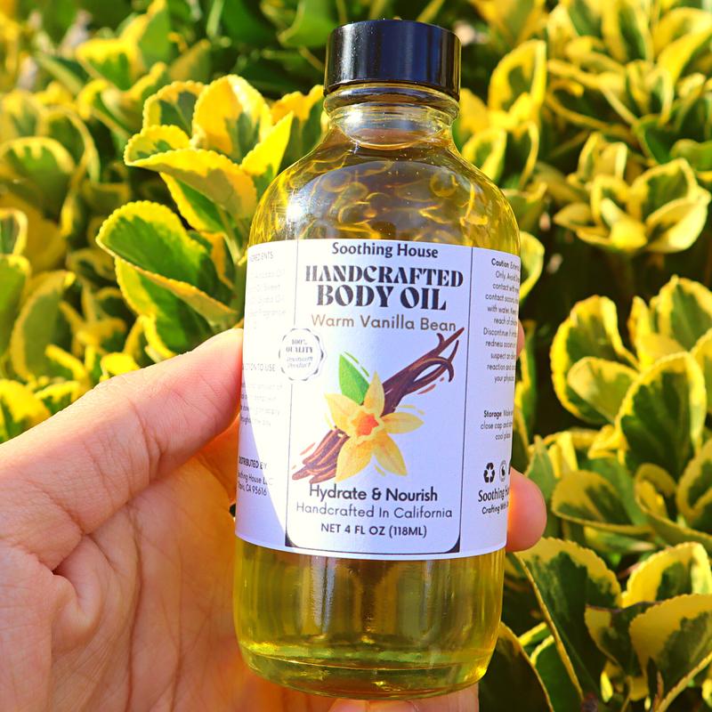 Handcrafted Warm Vanilla Bean Body Oil for Silky Smooth Skin