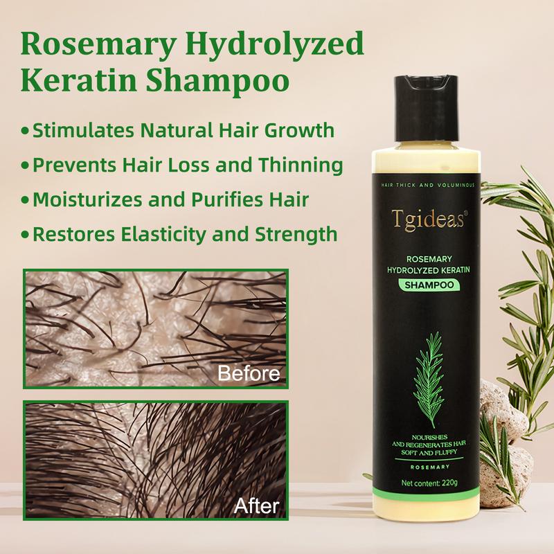 Tgideas Rosemary Leaf Oil & Hydrolyzed Keratin Shampoo-Nourishes and Regenerates Hair-Soft and Fluffy for Men and Women Cleansing Conditioner