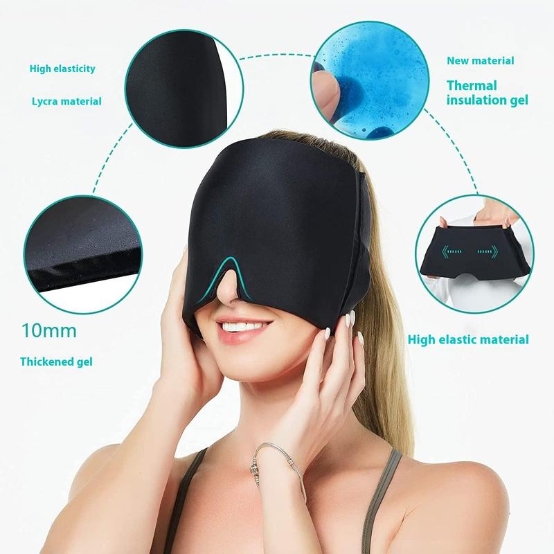 Ice Compress Eye Mask, Reusable Gel Eye Mask, Cold & Hot Compress Eye Cover, Eye Care Mask for Women & Men, Sleep Mask for Travel, Office, Home