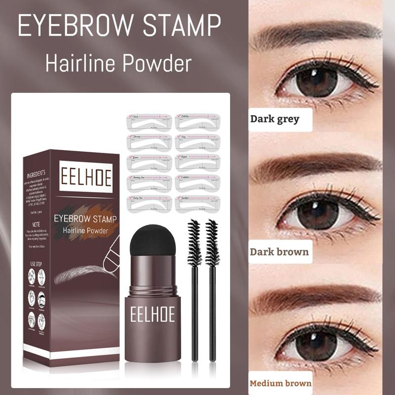 EELHOE Eyebrow Stencil Thrush Medium Brown Lazy Eyebrow Filler Makeup Eyebrow Cake Waterproof Hairline Powder