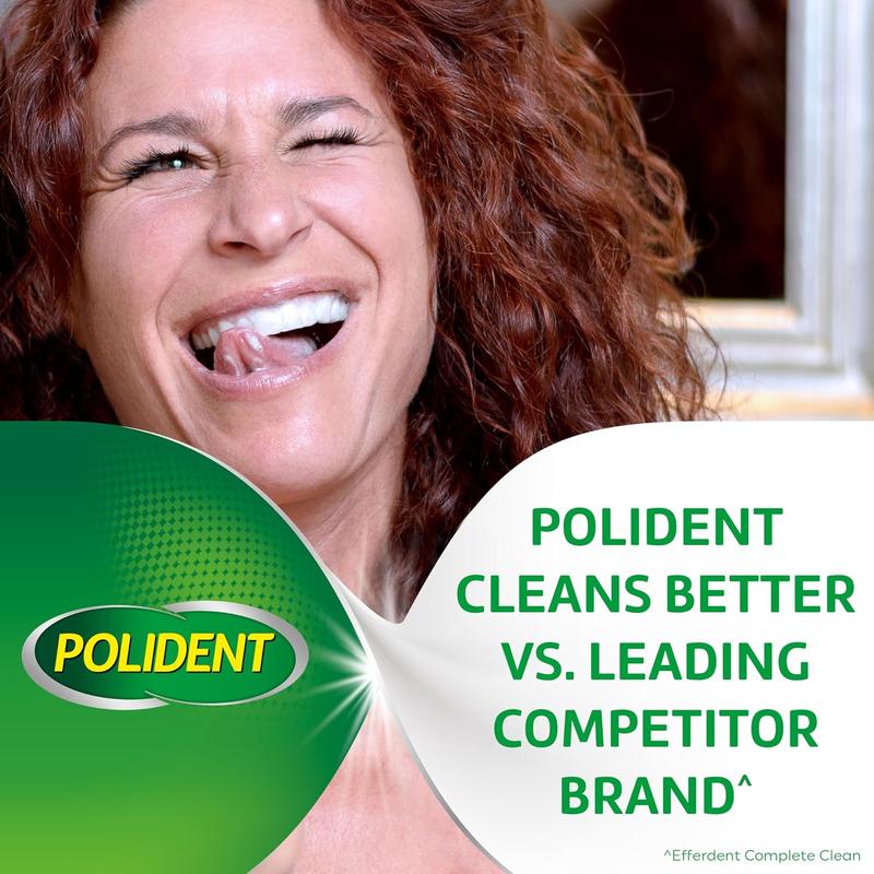 Polident 3 Minute Denture Cleanser Tablets (120 Count) – Quick & Effective Cleaning for Dentures!