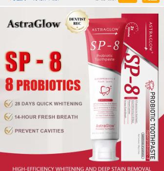 SP-8 Triple Whitening Probiotic Whitening Toothpaste, Free of Fluoride, Hydroxyapatite, Anti plaque, Oral Health Management,sp-8,sp-6,sp8,sp6