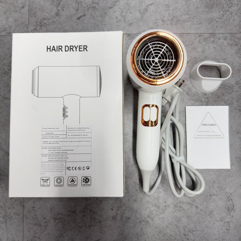 Negative Ion Hair Dryer, Constant Temperature Hair Care Hair Blow Dryer, Fast Drying Hair Dryer with Nozzle, Professional Hair Dryer for Home & Salon Use