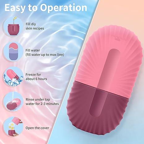 Face ice roller, silicone ice roller, face and eye cube ice roller, eliminate eye bags, reduce migraines, reusable massage silicone ice mold, shrink pores, anti-wrinkle reduce puffiness, improve skin, send a special gift for women. Skincare Mint Cleansing