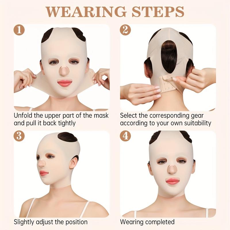 Facial Lifting Mask Full Coverage Lifting Face V Line Belt Reusable Double Chin Care V Face Bandage Beauty Ultra-thin And Comfortable For Summer