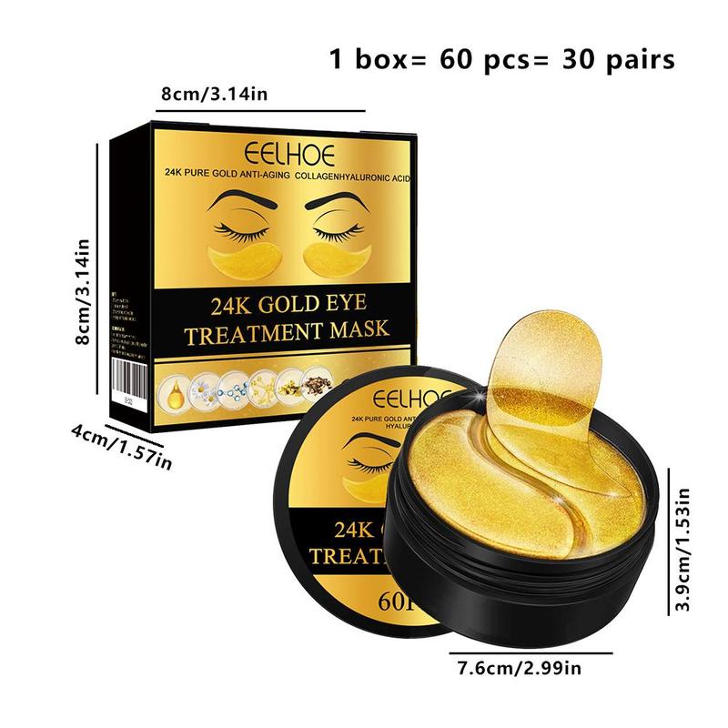 24k Gold Eye Mask, Moisturizing Eye Care Mask, 1 2 Boxes Eye Lifting Mask, Eye Care Product for Women & Men, Skin Care Product for Daily Use