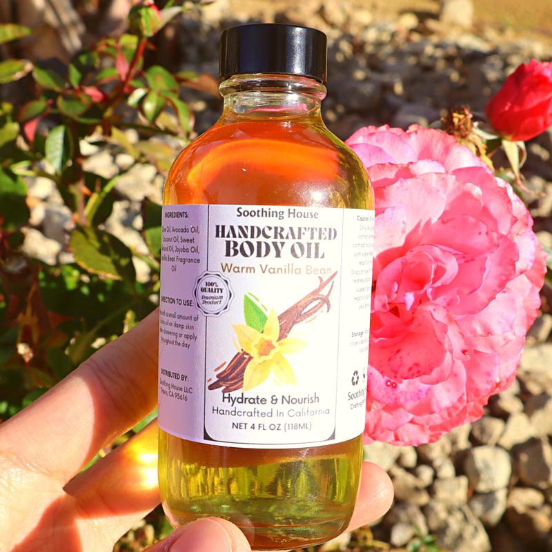 Handcrafted Warm Vanilla Bean Body Oil for Silky Smooth Skin