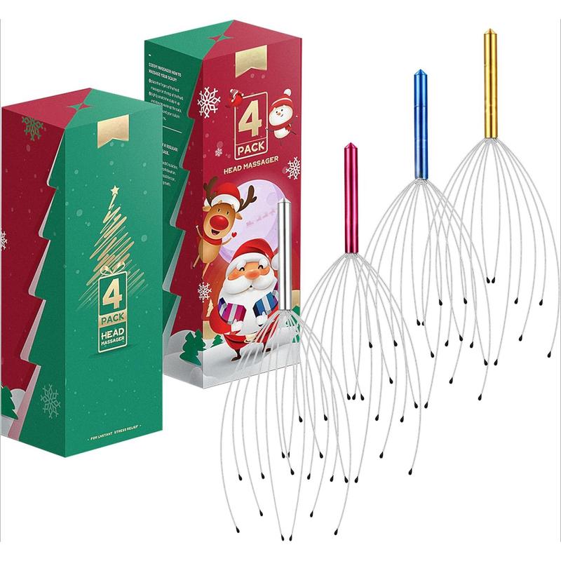 4 Pack Head Massager, Scalp Massager Relax Scratcher, Head Scratcher for Head Massage Hair Stimulation and Body Stress Relief