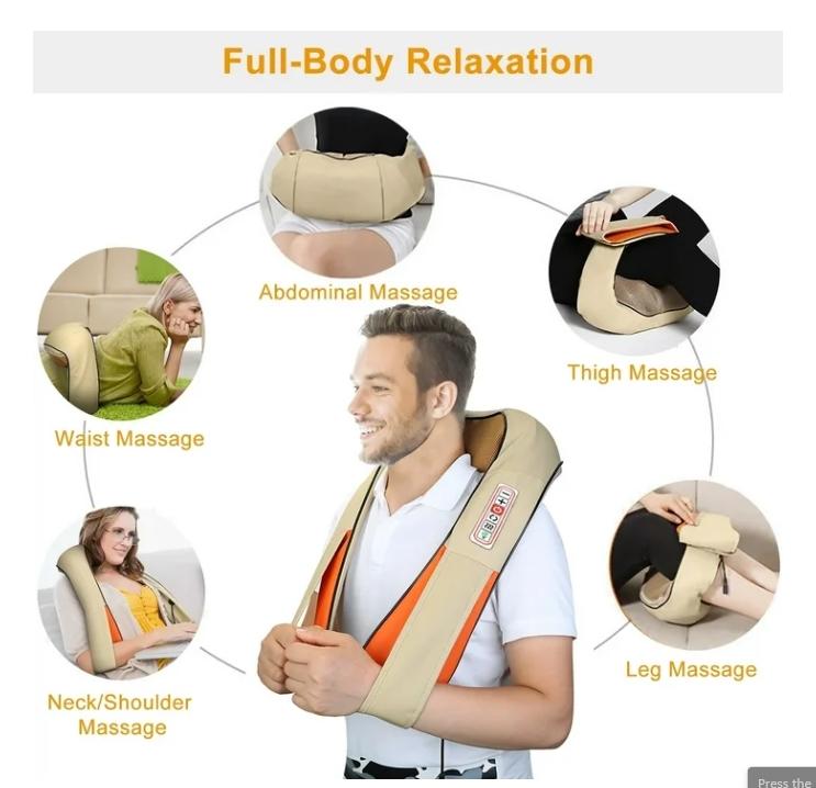 Shiatsu Back Massager, Deep Shiatsu Neck and Shoulder Massager, Foot Massager,3D Kneading Massage Pillow, Kneading Massage Pillow