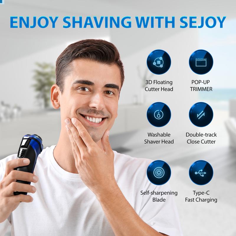 Sejoy Precision Cordless Electric Razor with Trimmer Attachment