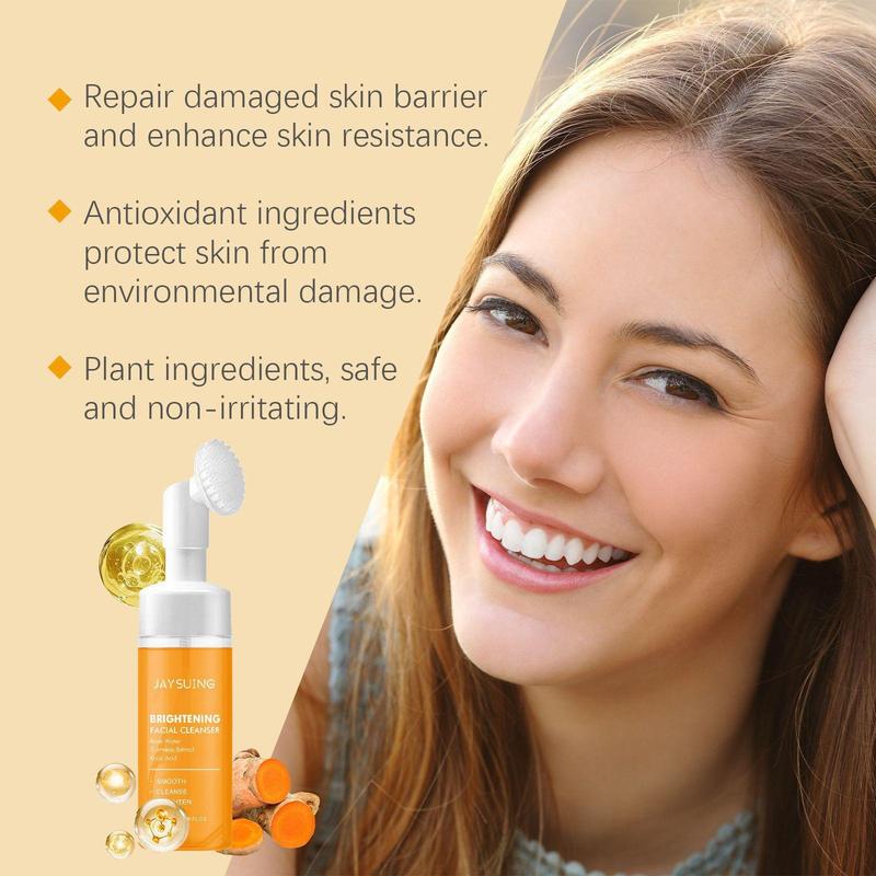 Turmeric Brightening Facial Cleanser, Gentle Cleansing Facial Skin Moisturizing Skin Care Product for Women & Men