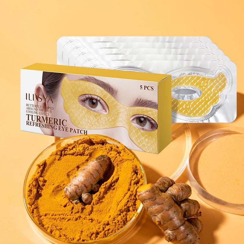 3 boxes, ILISYA turmeric one-piece eye mask, fully care the skin around the eyes, moisturize the eyes, improve eye lines,Skin Care products