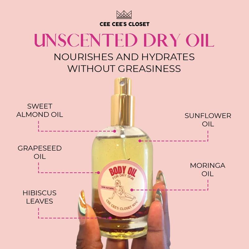 Unscented Dry Body Oil for Moisturized Skin Without Feeing Greasy