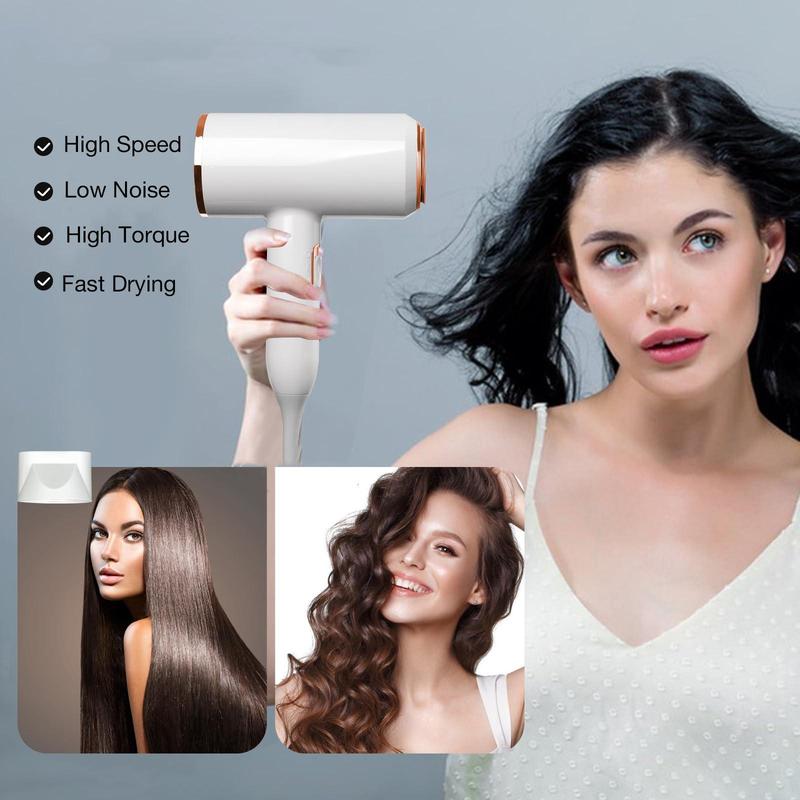 Negative Ion Hair Dryer, Constant Temperature Hair Care Hair Blow Dryer, Fast Drying Hair Dryer with Nozzle, Professional Hair Dryer for Home & Salon Use