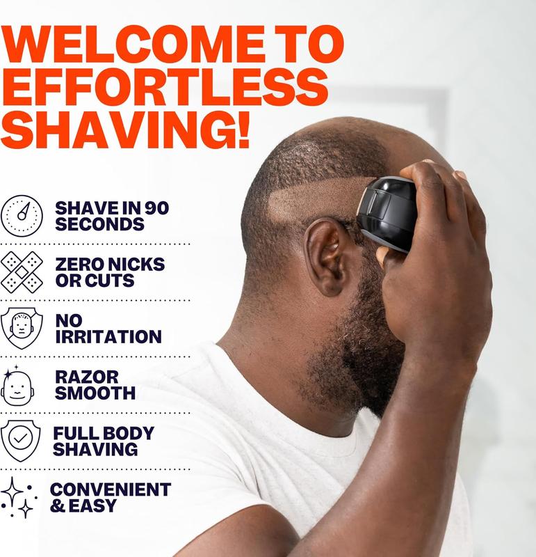 The FlexSeries Electric Head Hair Shaver -  - Ultimate Mens Cordless Rechargeable Wet Dry Skull & Bald Head Waterproof Razor with Rotary Blades, Clippers, Nose Trimmer, Brush, Massager