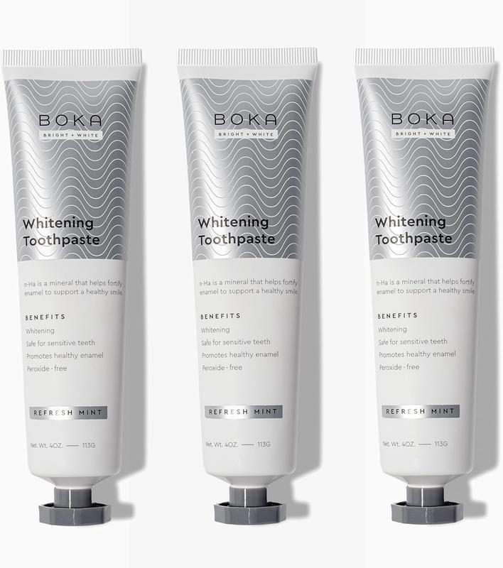 Boka New! Fluoride Free n-Ha Toothpaste, Refresh Mint Flavor, 4 Fl Oz (Pack of 3) Daily Oral Care