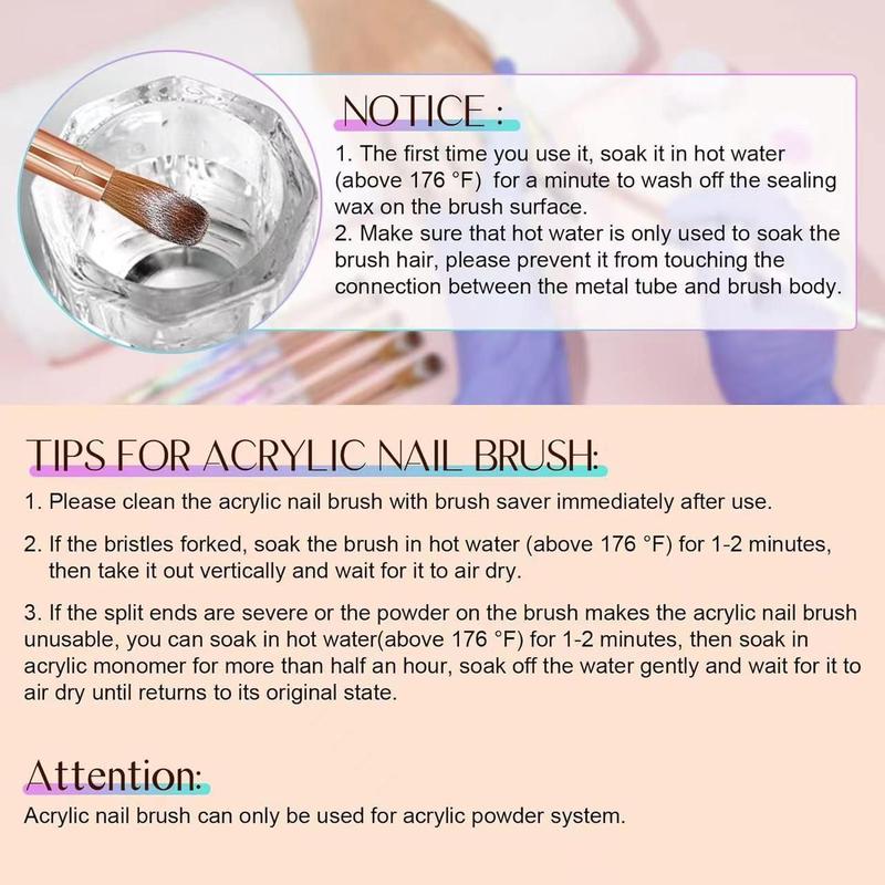 Acrylic Nail Brush Set, 4 Counts set Gradient Professional Nail Brush, Nail Art Brush, Manicure Tool for Women & Girls, Christmas Gift