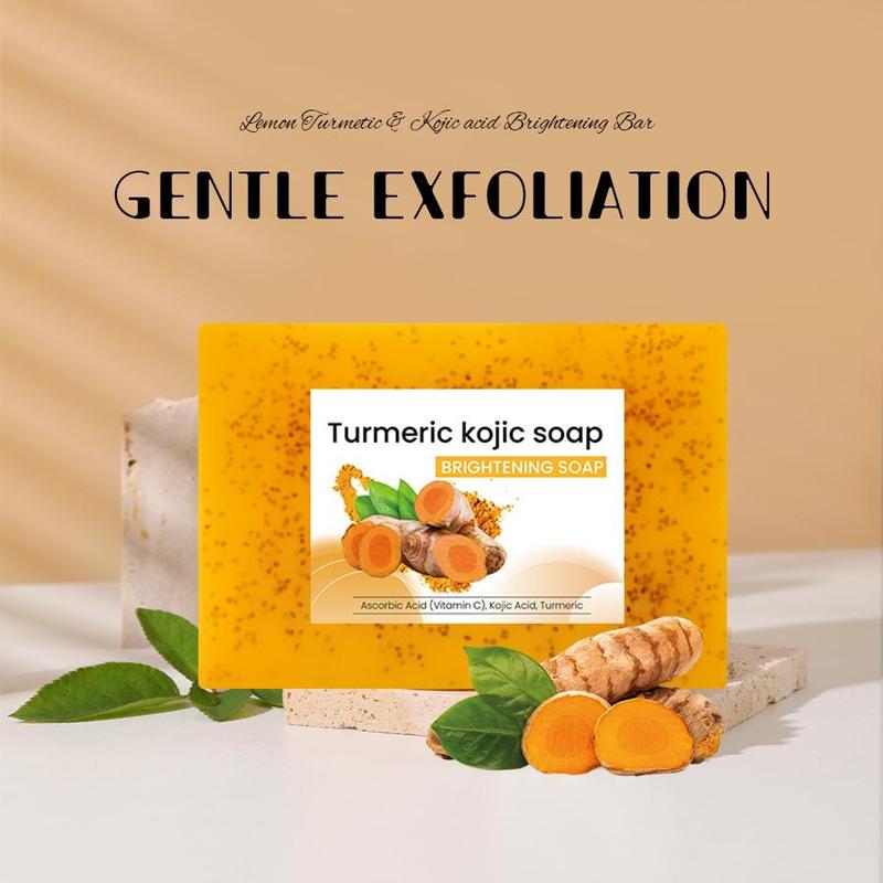 3 in 1 Turmeric Soap, 4 Counts set Deep Cleansing & Gentle Exfoliating Skin Soap, Brightening & Moisturizing Soap for Body & Face