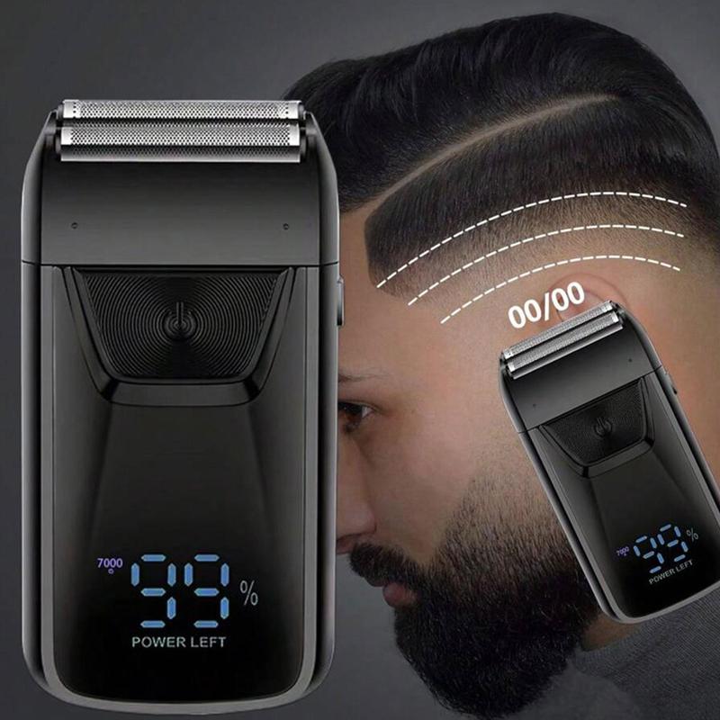 Electric Beard Trimmer, Portable Rechargeable Beard Shaver, Professional Hair Trimmer for Home & Car Use, Great for Chest & Armpit & Arms & Legs