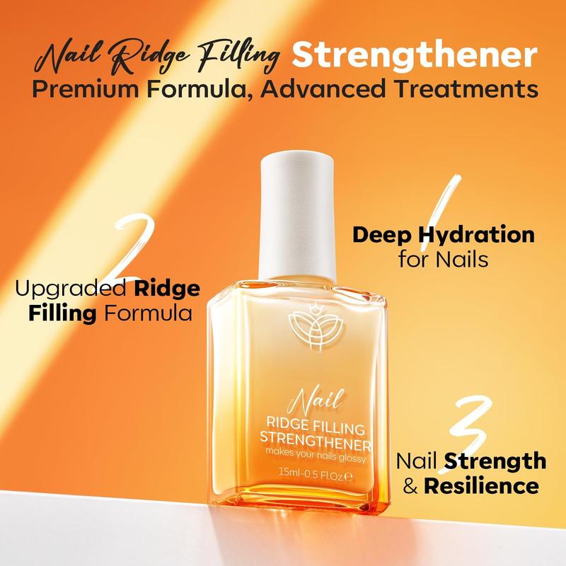 Strengthener, 8-in-One  Ridge Filler Base Coat  Polish Repair  Growth  for Thin and Damaged Nails, Pure , 15ml