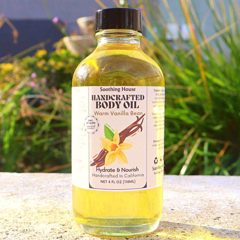 Handcrafted Warm Vanilla Bean Body Oil for Silky Smooth Skin