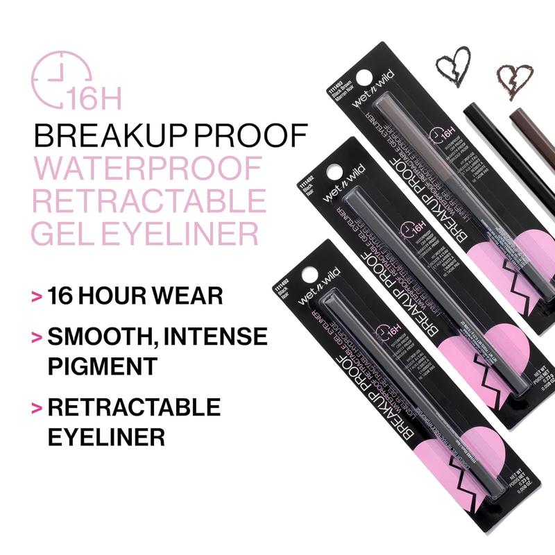 wet n wild Mega Last Breakup Proof Retractable Eyeliner, Waterproof, Ultra-Fine Tip, 16-Hour Long Wear, Cruelty-Free & Vegan