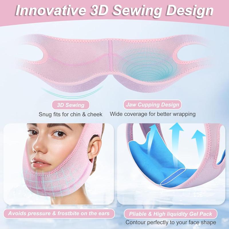 REVIX Wisdom Teeth Head Ice Pack with 3D Sewing Design with 4 Individual Removable Cold Packs, Long-lasting Cooling Gel Ice Pack Available in 3 Colors