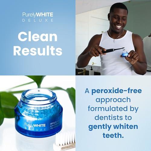 PurelyWHITE DELUXE, Whitening Powder - Removes Stains, No Sensitivity - Enamel-Safe Toothpaste Whitening Powder for Coffee, Tea, Food, Wine, and Tobacco Stains.