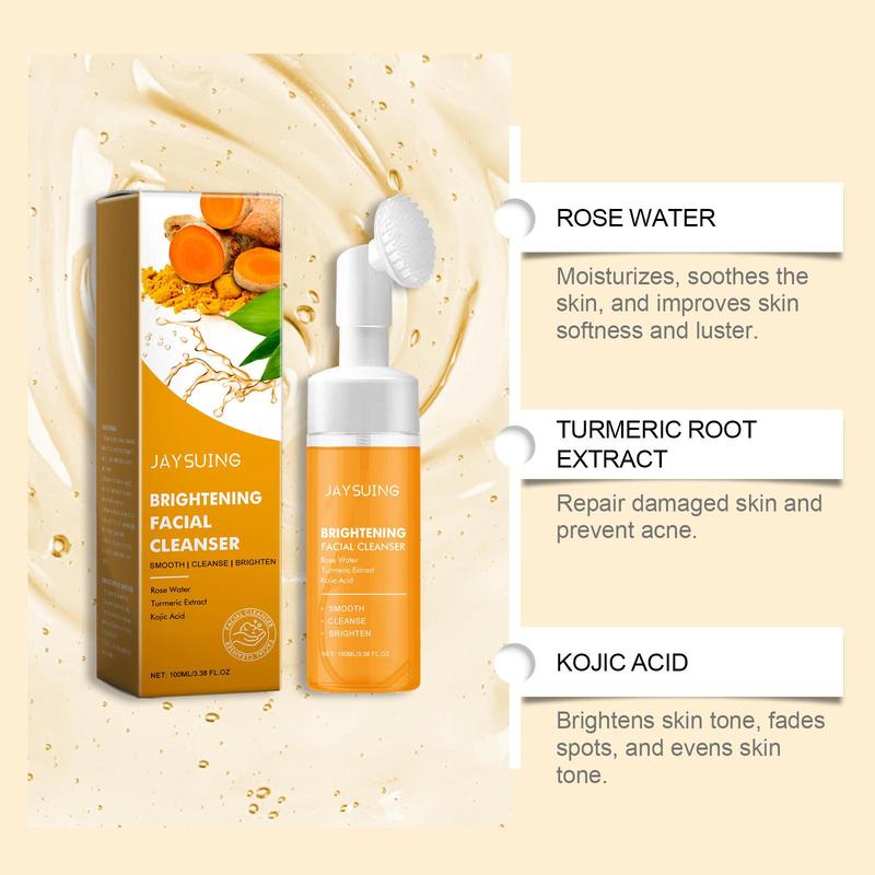 Turmeric Brightening Facial Cleanser, Gentle Cleansing Facial Skin Moisturizing Skin Care Product for Women & Men