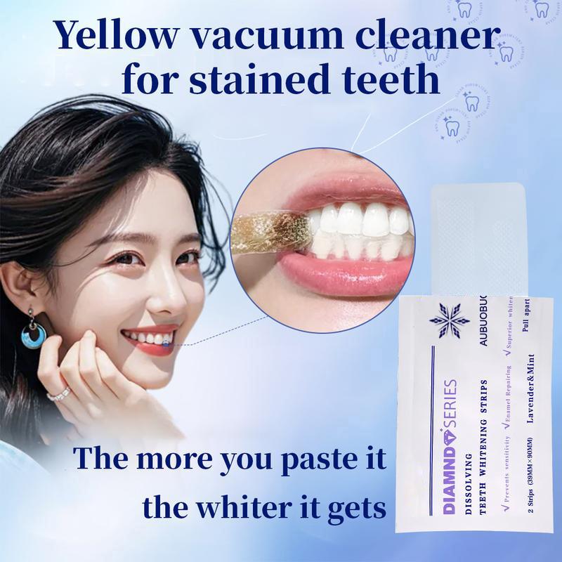 [Black Friday] AUBUOBUO Diamond Teeth Whitening Strips l Gentle& Enamel Safe White Strips for Teeth Whitening at-Home Dental Hygiene & Tooth Care for a White Smile