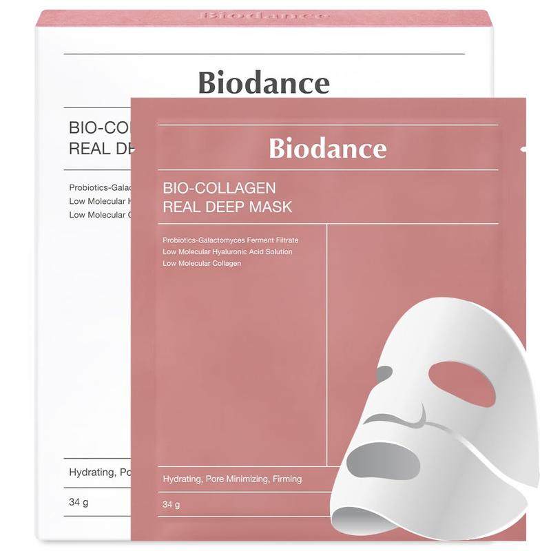 Pack of 4 Bio-Collagen Deep Hydration Overnight Hydrogel Mask - Pore Minimizing, Elasticity Boost, 34g Skincare Firming