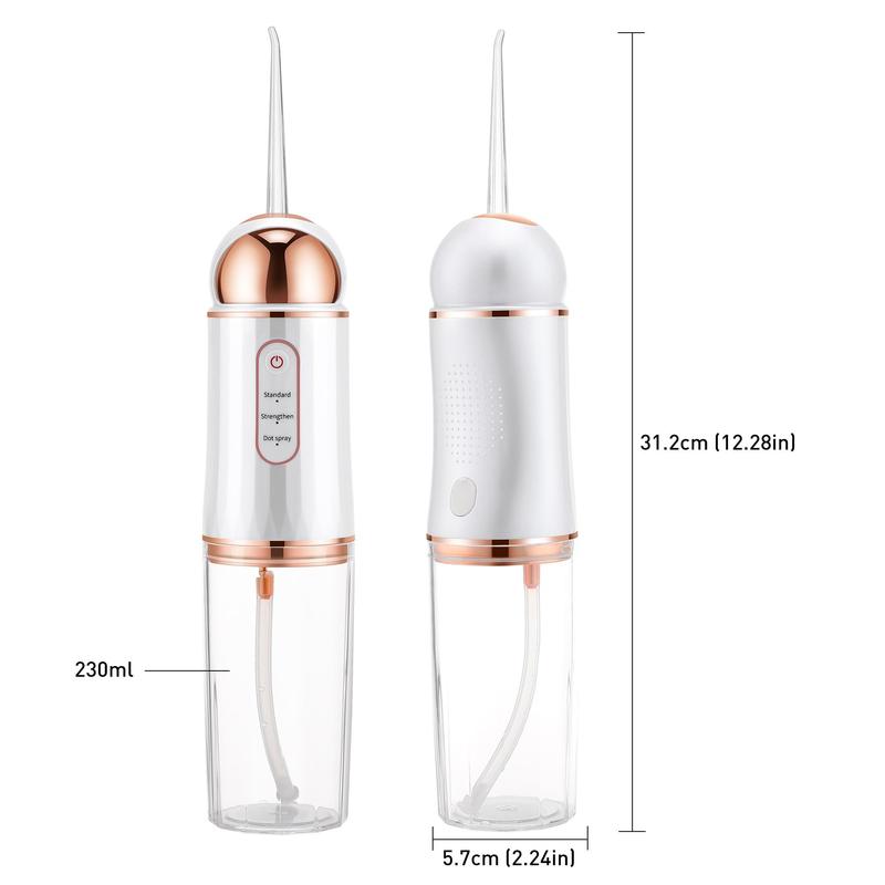 Rechargeable Water Flosser, 1 Box Portable Oral Irrigator with 4 Counts Nozzles, Waterproof Teeth Cleaner, 3 Modes Teeth Cleaning Tool for Home & Travel, Christmas Gift