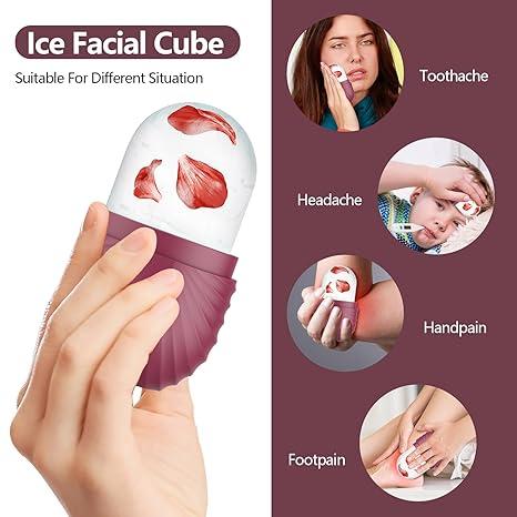 Face ice roller, silicone ice roller, face and eye cube ice roller, eliminate eye bags, reduce migraines, reusable massage silicone ice mold, shrink pores, anti-wrinkle reduce puffiness, improve skin, send a special gift for women. Skincare Mint Cleansing