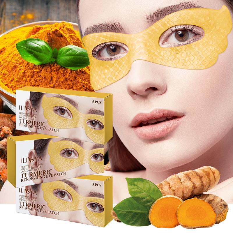 3 boxes, ILISYA turmeric one-piece eye mask, fully care the skin around the eyes, moisturize the eyes, improve eye lines,Skin Care products