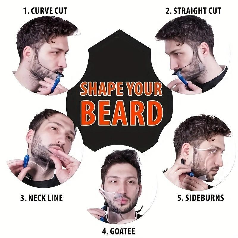 8 in 1 Clear Beard Shaping Tool With Comb, Beard Guide Shaper, Beard Shaping Tool, Multifunctional Styling Template For Goatee Mustache Sideburn, Grooming Tool, Christmas Fall Gift