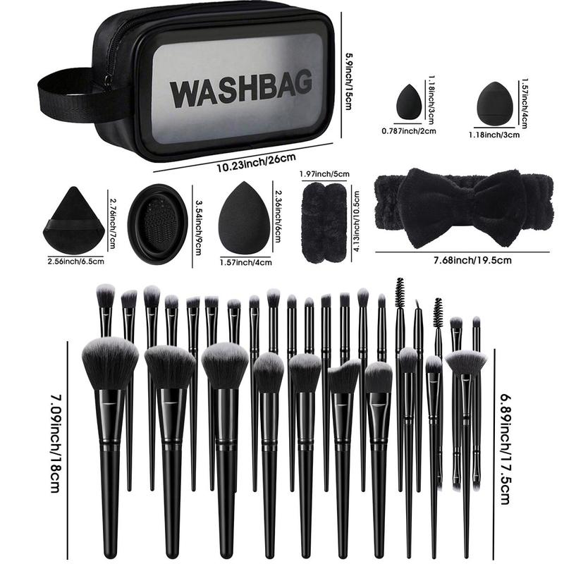 Makeup Tool Set, 55pcs set Makeup Brush & Sponge & Powder Puff & Hairband & Wristband & Cleaning Tool & Cosmetic Bag, Professional Makeup Tools for Women, Christmas Gift