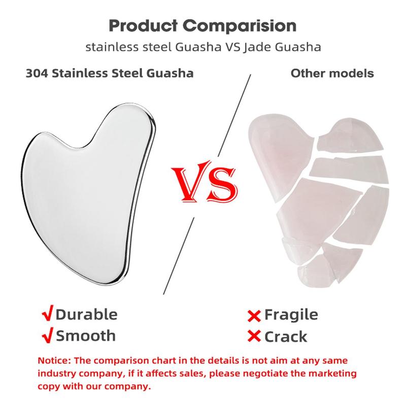 Heart Shaped Skincare Stainless Steel Gua Sha Scraper, Comfort Facial Lifting & Firming Massage Tool, Manual Facial Massage Scraper, Professional Skin Care Tool for Women, Trending Products, Summer Gift, Face Sculpting Tool, Christmas Gift