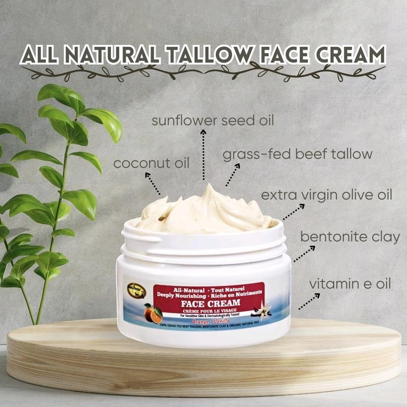 Amish Farms - All Natural Tallow Face Cream:  From The Makers of Amish Farms Soap- Facial Skincare - Skin Repair