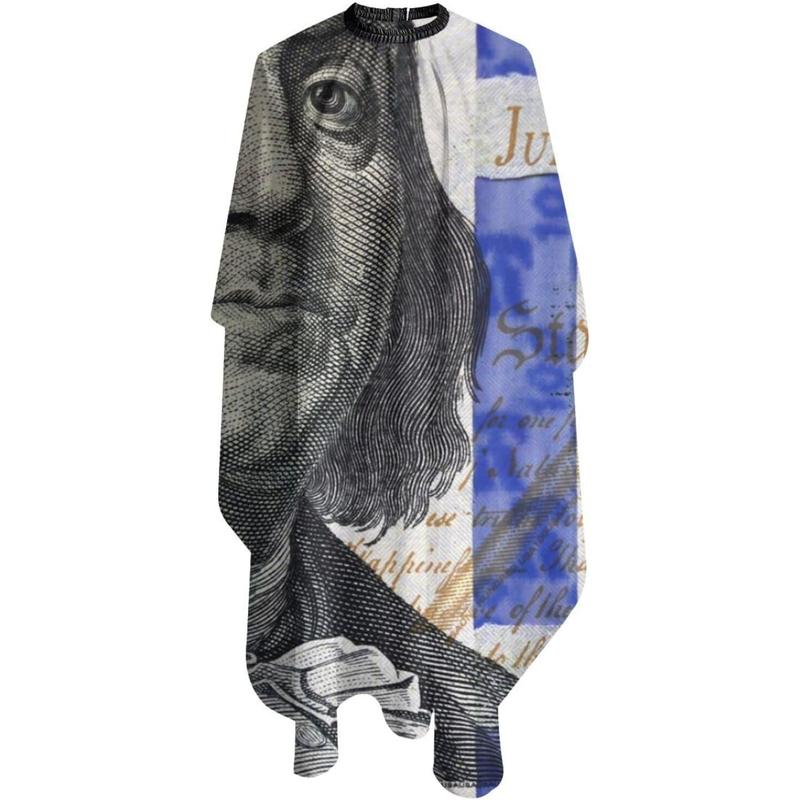 ONE TO PROMISE Dollars Bill Cash Barber Cape Usa One Hundred Dollars Bill Hair Cut Salon Cape,Hair Stylist Hairdresser Styling Cape,Waterproof Haircut Apron Cover Up For Adults,55"X66"