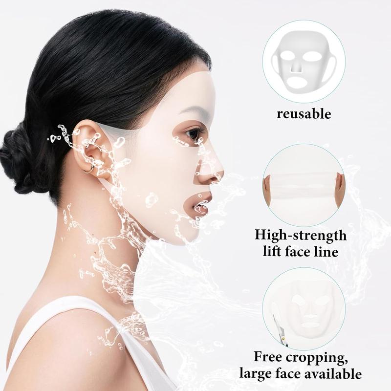 5 Sheets Silicone Face Mask Cover Reusable Moisturizing 3D Facial Mask Holder Prevent Evaporation Falling Transparent Skincare Beauty Ear-Hook Loops Cryo Rubber Face Mask Spa Tool Moisture Gift Serum Skin Repair Hydrate Moisturizer Hydrate Moisturizer