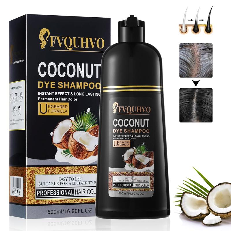 Coconut Oil Hair Colour Shampoo,Botanical Extracts - Long Lasting,Ammonia Free Conditioner Mild Black Hair Colour Shampoo keracolor Haircare brown  hair color dark brown