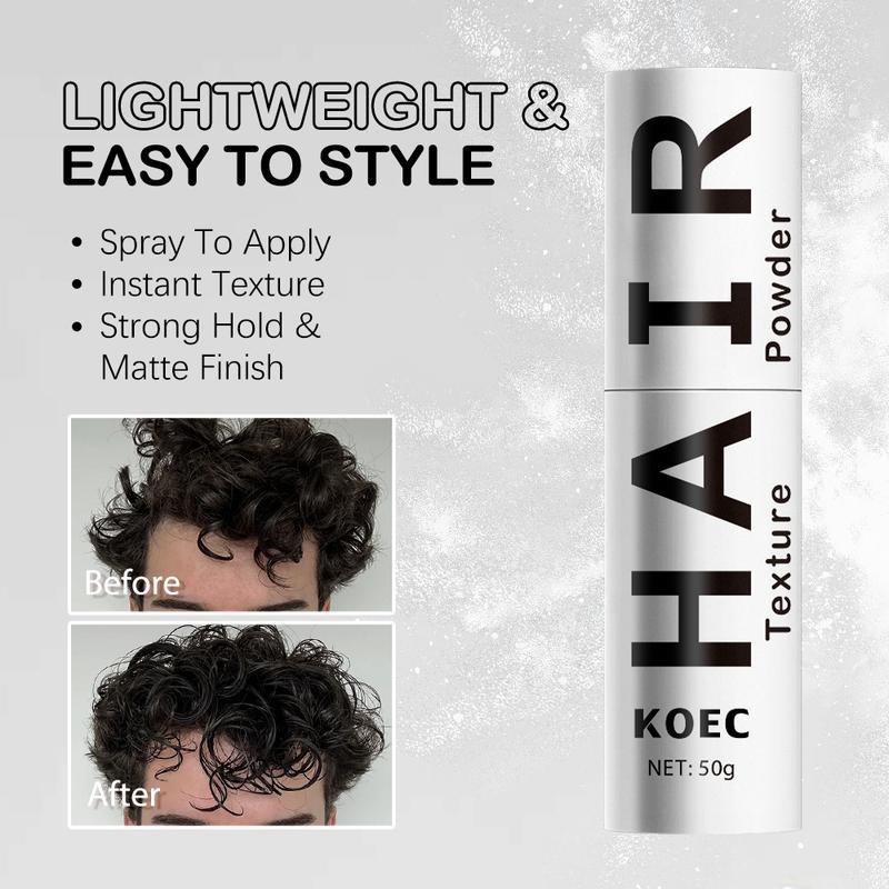 [Christmas Must-Have] KOEC Hair Styling Powder - Premium Hair Powder for Men and Women, Men's Volumizing Powder Hair Texturizing Powder - Long-Lasting, Fragrance-Free, No-Residue Matte Hair Volumizer Travel Essential All-Natural Dry Haircare Daily