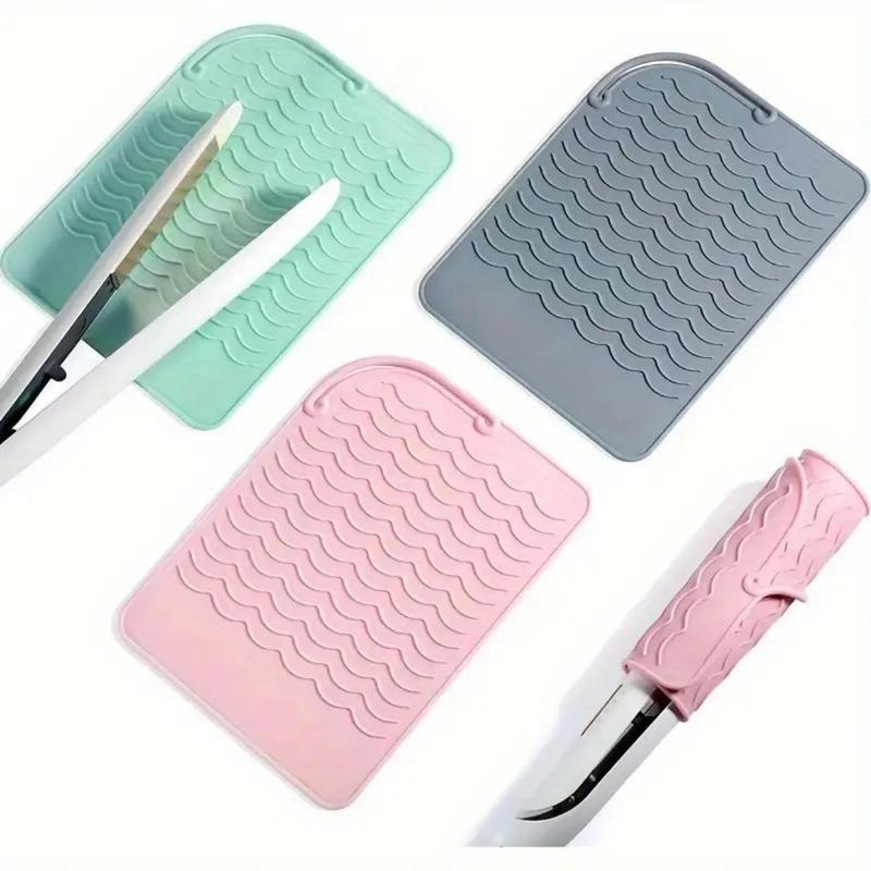 Heat Resistant Silicone Curling Iron Pad, 3 Counts Portable Anti-scald Hair Iron Mat for Hair Styling Tool