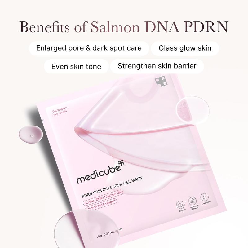 Medicube Salmon DNA PDRN Pink Collagen Jelly Gel Mask | Overnight Face Mask for Glass Glow Skin- Elasticity, Hydrating, Firming and Moisturizing | Korean Skincare, 28G, 1Ea Medicube