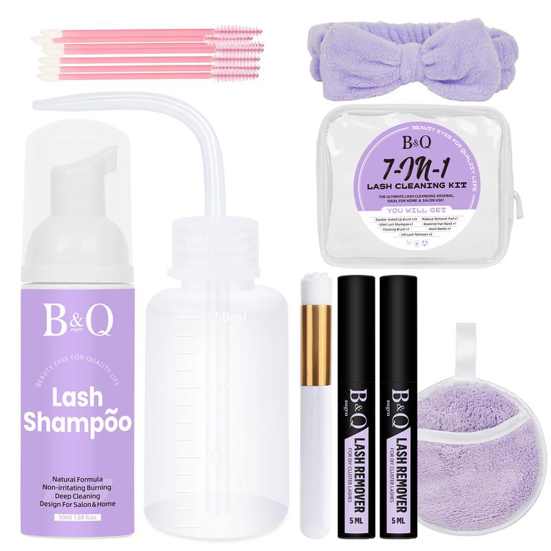 B&Q Lash Shampoo & remover cleaning kit for Lash Extensions-Eyelash Extension Cleanser for Extensions Makeup Makeup Remover