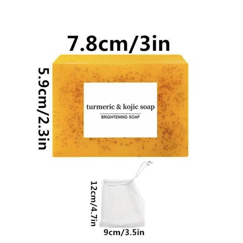 3PCS Lemon Turmeric KojicAcid SoapLemon KojicAcid Soap BarTurmeric Soap BarKojic Acid SoapDark Spot Body Care Body Wash