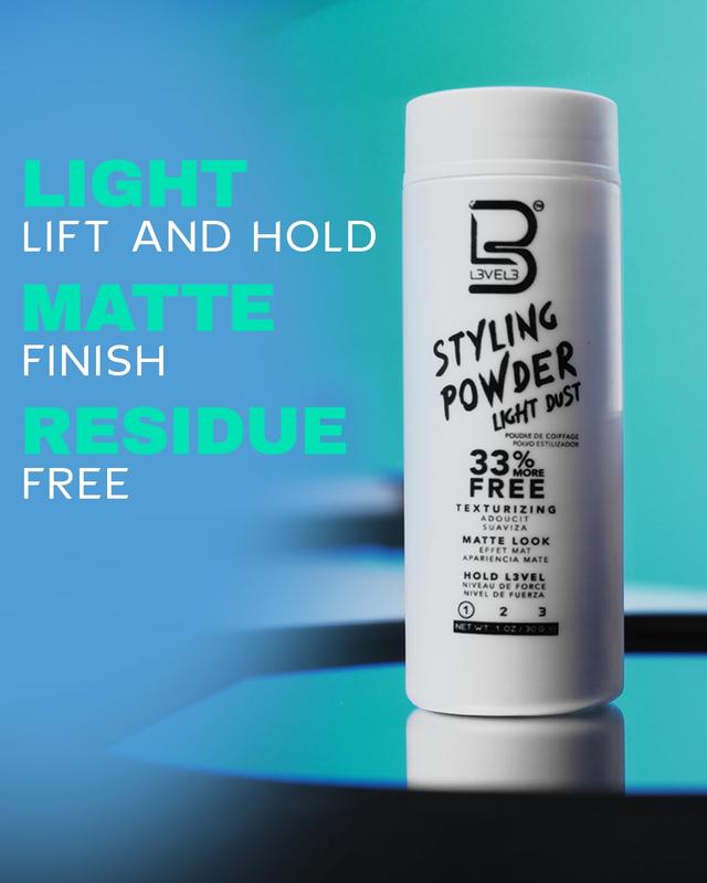 L3 Level 3 Light Hold Styling Powder - Natural Matte Hairstyle - Texturizing and Volumizing