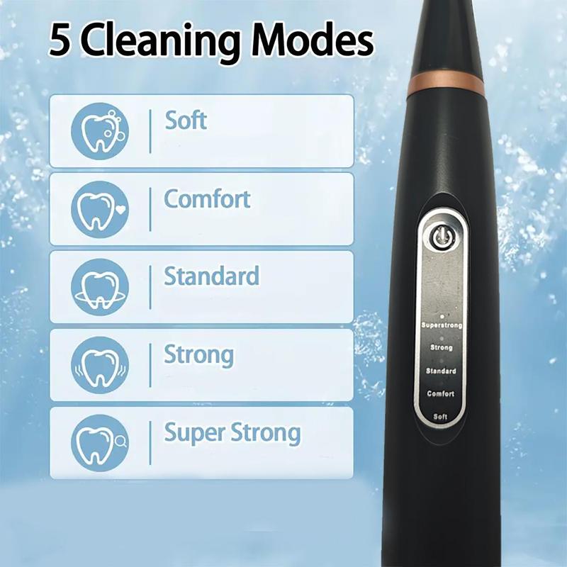 Electric Teeth Cleaner Kit, USB Rechargeable Teeth Cleaner & Accessories, Teeth Dirt Removal, Fast Teeth Cleaning Tool for Home & Travel